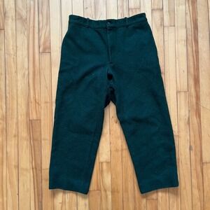 Vintage Johnson Woolen Mills Forest Green Wool Hunting Pants Mens 33x27 USA Made